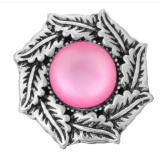 20MM pink design enamel Rhinestone Metal snap buttons
