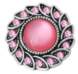 20MM pink design enamel Rhinestone Metal snap buttons