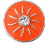 20MM Orange design enamel Rhinestone Metal snap buttons