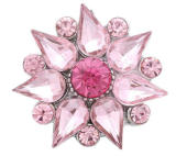 20MM pink design enamel Rhinestone Metal snap buttons