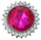 20MM  rose Red design enamel Rhinestone Metal snap buttons