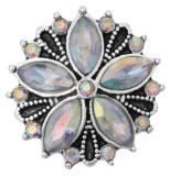 20MM  Color white design enamel Rhinestone Metal snap buttons