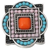 20MM Blue design enamel Rhinestone Metal snap buttons