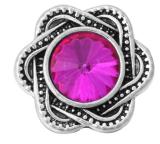 20MM  rose Red design enamel Rhinestone Metal snap buttons
