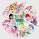 50pcs Flamingo graffiti stickers decorative suitcase notebook waterproof detachable stickers