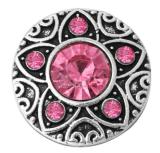 20MM  rose Red design enamel Rhinestone Metal snap buttons