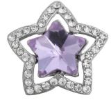 20MM Light purple design enamel Rhinestone Metal snap buttons