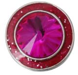 20MM  rose Red design enamel Rhinestone Metal snap buttons