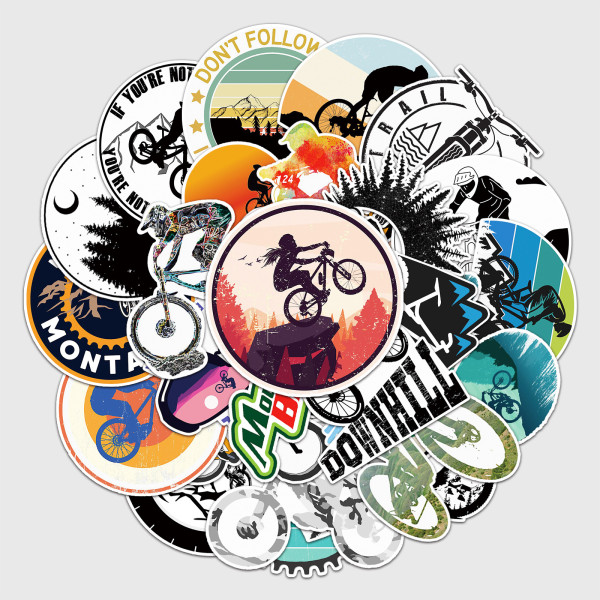 50pcs  Mountain Bike  graffiti stickers decorative suitcase notebook waterproof detachable stickers