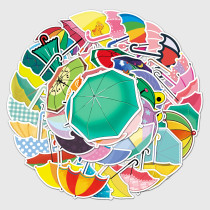 50pcs umbrella graffiti stickers decorative suitcase notebook waterproof detachable stickers