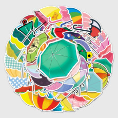 50pcs umbrella graffiti stickers decorative suitcase notebook waterproof detachable stickers