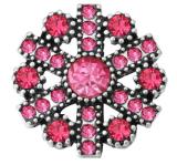 20MM  rose Red design enamel Rhinestone Metal snap buttons