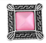 20MM pink design enamel Rhinestone Metal snap buttons