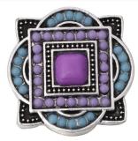20MM Light purple design enamel Rhinestone Metal snap buttons