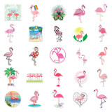 50pcs Flamingo graffiti stickers decorative suitcase notebook waterproof detachable stickers