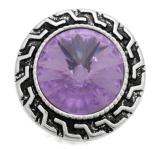 20MM Light purple design enamel Rhinestone Metal snap buttons