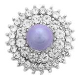 20MM Light purple design enamel Rhinestone Metal snap buttons