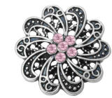 20MM pink design enamel Rhinestone Metal snap buttons