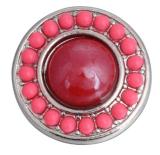20MM  rose Red design enamel Rhinestone Metal snap buttons