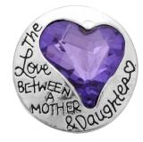 20MM Light purple design enamel Rhinestone Metal snap buttons