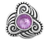 20MM Light purple design enamel Rhinestone Metal snap buttons