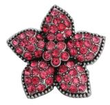 20MM  rose Red design enamel Rhinestone Metal snap buttons