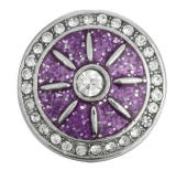 20MM Purple design enamel Rhinestone Metal snap buttons