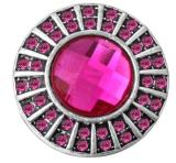 20MM  rose Red design enamel Rhinestone Metal snap buttons