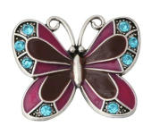 20MM Purple design enamel Rhinestone Metal snap buttons