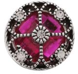 20MM  rose Red design enamel Rhinestone Metal snap buttons