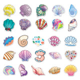 50pcs  Cartoon seashell  graffiti stickers decorative suitcase notebook waterproof detachable stickers