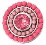 20MM  rose Red design enamel Rhinestone Metal snap buttons