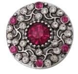 20MM  rose Red design enamel Rhinestone Metal snap buttons