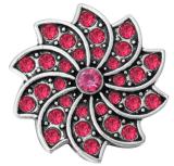 20MM  rose Red design enamel Rhinestone Metal snap buttons