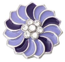 20MM Light purple design enamel Rhinestone Metal snap buttons