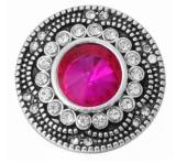 20MM  rose Red design enamel Rhinestone Metal snap buttons