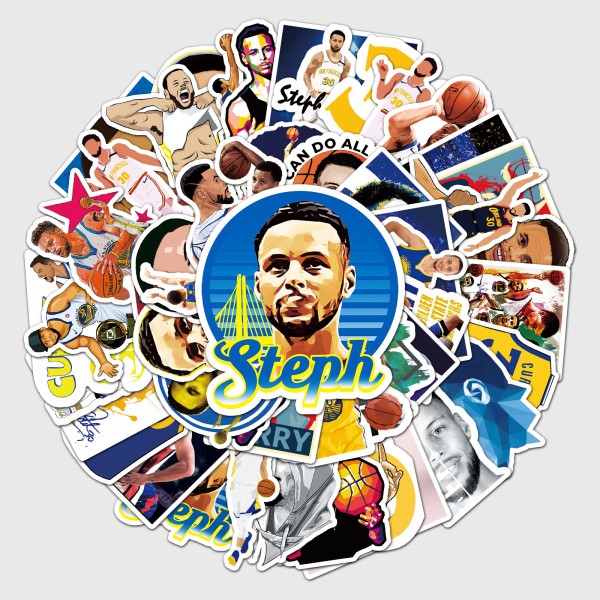 50pcs Basketball Curry  graffiti stickers decorative suitcase notebook waterproof detachable stickers