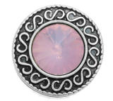 20MM pink design enamel Rhinestone Metal snap buttons