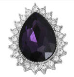 20MM Purple design enamel Rhinestone Metal snap buttons