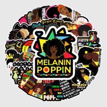 50pcs  Inspirational black girl  graffiti stickers decorative suitcase notebook waterproof detachable stickers