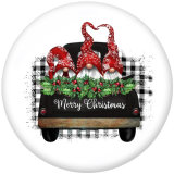 20MM Christmas  Print  glass  snaps buttons