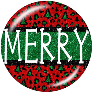20MM  Merry  Mama  Print   glass  snaps buttons