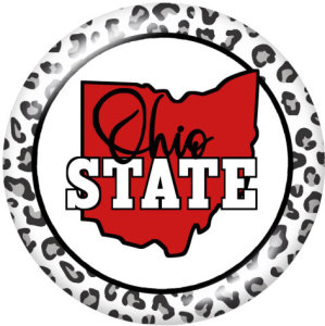 20MM  Sports  team  Print   glass  snaps buttons