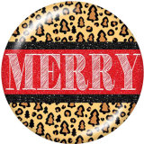 20MM  Merry  Mama  Print   glass  snaps buttons