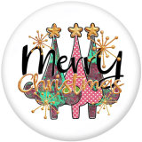 20MM  Merry  Mama  Print   glass  snaps buttons