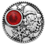 20MM Christmas red  design Rhinestone enamel Metal snap buttons