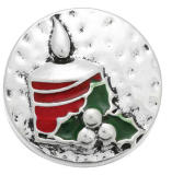 20MM Christmas red  design Rhinestone enamel Metal snap buttons
