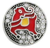 20MM Christmas red  design Rhinestone enamel Metal snap buttons