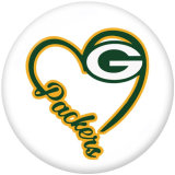 20MM  Sports  team  Print   glass  snaps buttons