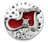 20MM Christmas red  design Rhinestone enamel Metal snap buttons